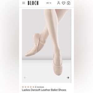 NWT‎ Bloch Women's Leather Light Pink Ballet Shoes- 7.5